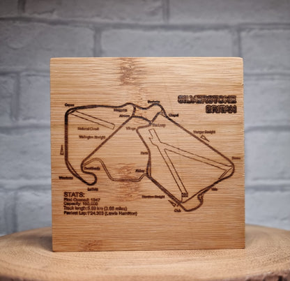 Racing Track Circuit / Track Layout Beer Glass with Bamboo Coaster - Great Gift Idea for racing Fan