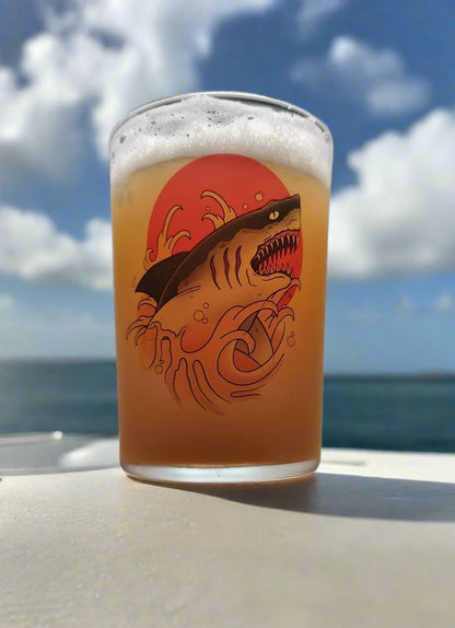 Hop-A-Geddon Shark Dive into Refreshment with Our Tubo Beer Glass!"