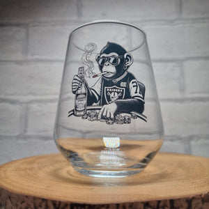 Monkeying Around the Tables: Poker-Playing Primate Brewmaster Allegra Glass - A Winning Gift for Vegas Vibes First Glass Designs