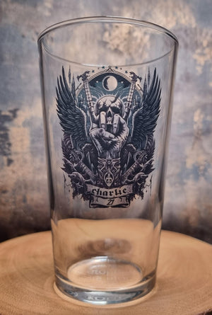 Gothic Alchemy Rock Glass, Personalised Birthday Gift Idea For Goth, 18th, 21st, Whiskey, Beer, Cider Glass FirstGlassDesigns