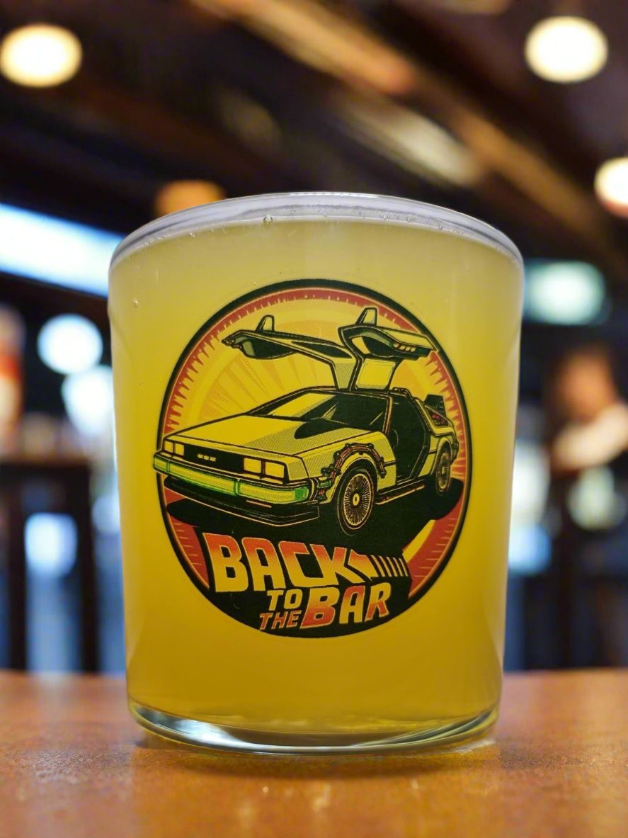 Back to the Bar 80's Movie Delorean Glassware