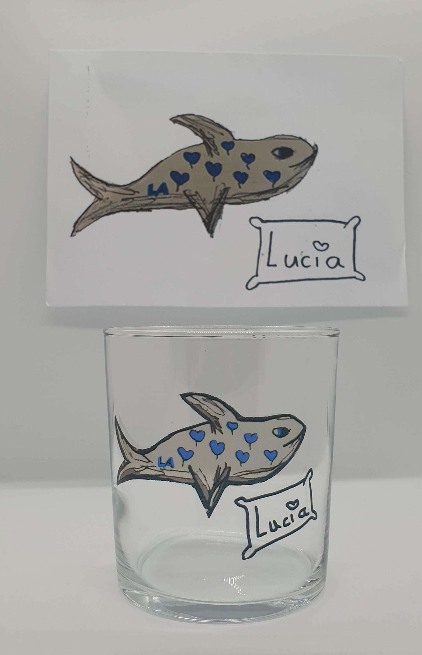 Children's Drawing Glass | Unique Gift From The Kids, Draw your own Gift, Gift Idea For Mum, Dad, Grandparents, Auntie, Uncle, Personalised Gift