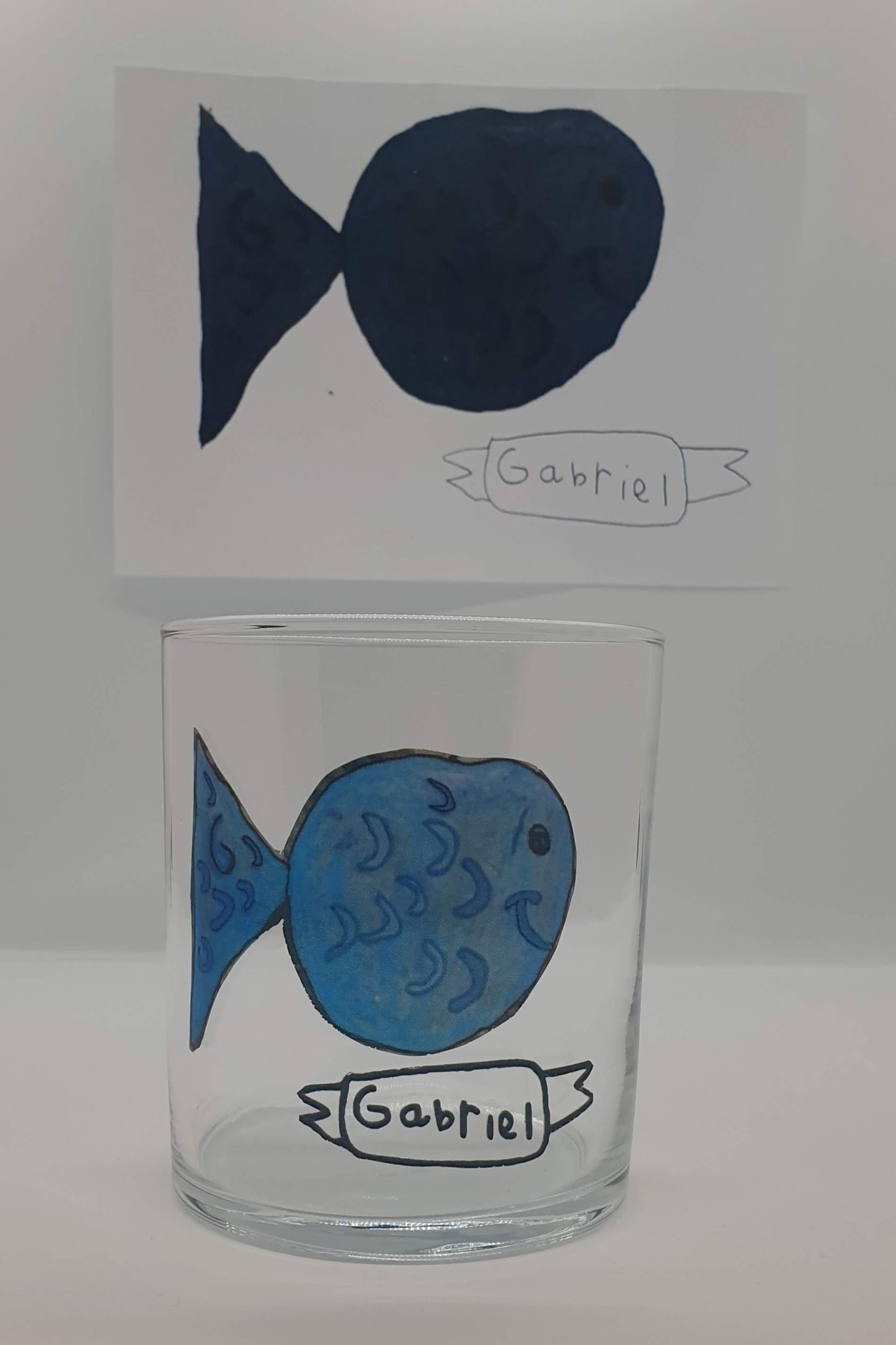 Children's Drawing Glass | Unique Gift From The Kids, Draw your own Gift, Gift Idea For Mum, Dad, Grandparents, Auntie, Uncle, Personalised Gift