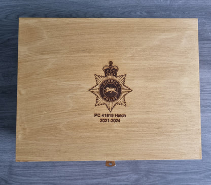 Personalised Police Officer Retirement Gift  / New Recruit Glass Gift Set Idea Set for Sergeant / Inspector 👮