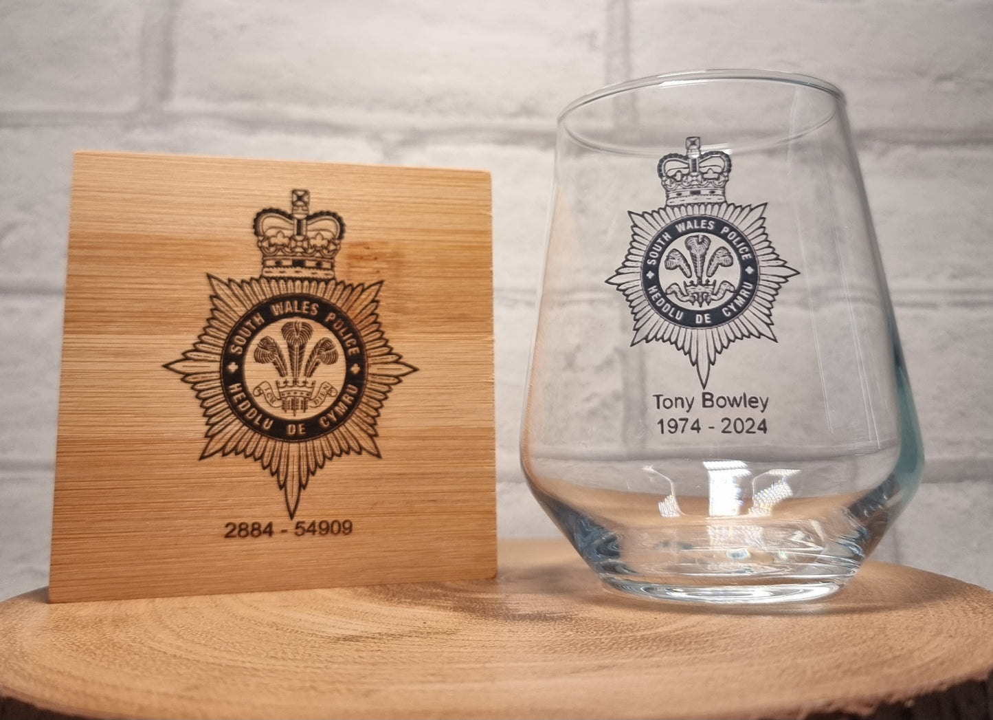 Personalised Police Officer Retirement Gift  / New Recruit Glass Gift Set Idea Set for Sergeant / Inspector 👮