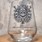 Gothic Baroque Momento Mori Skull Glass, Personalised Birthday Gift For Goth Lovers, Whiskey, Beer Glass