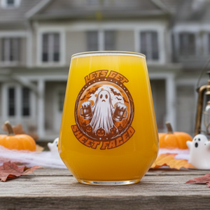 Halloween Personalised Tumbler, Halloween Party Barware, Halloween Beer Pint Glass, Ghost Glass, Autumn Gift Idea, Lets Get Sheet Faced FirstGlassDesigns