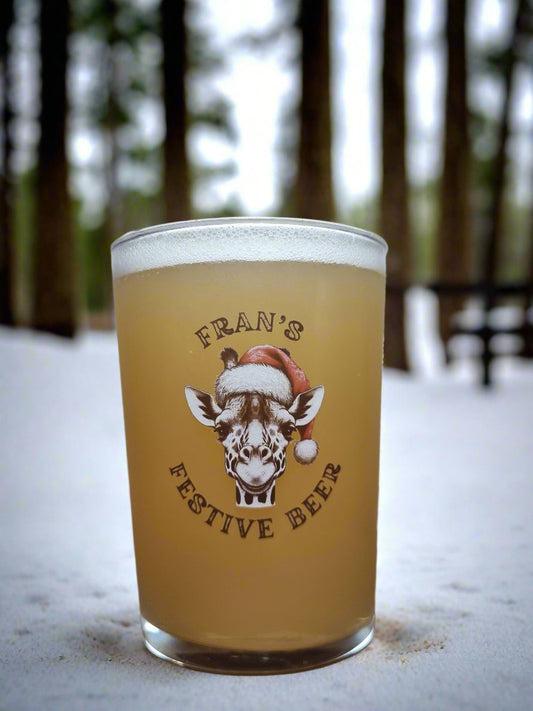 Personalised Festive Christmas Animal Pint Beer Glass