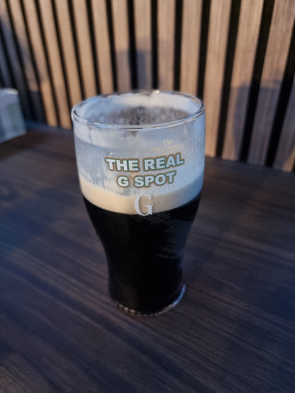 The Real G Spot Personalised Funny Guinness Glass - Split the G