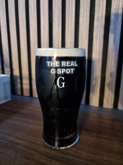The Real G Spot Personalised Funny Guinness Glass - Split the G