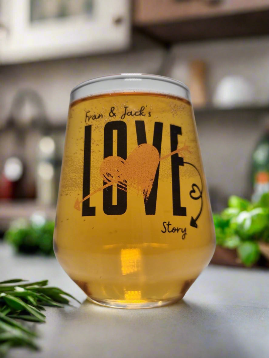 couples love beer wine glass