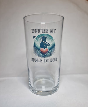 You’re My Hole in One’ Golf Beer Glass – Perfect Gift for Boyfriend or Husband FirstGlassDesigns