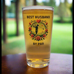 Best Husband / Boyfriend by Par Golf Beer Glass – Perfect Gift for Golf Lovers FirstGlassDesigns