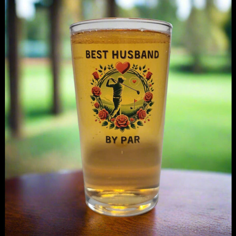Best Husband / Boyfriend by Par Golf Beer Glass – Perfect Gift for Golf Lovers FirstGlassDesigns