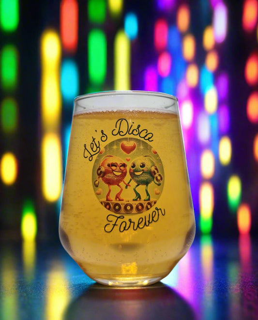 Let's Disco Forever Beer Glass – Perfect Couples Gift for Retro Lovers