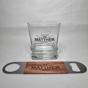 Personalised Wedding Tumbler Whiskey Glass For Groom, Best Man, Groomsman – Custom Name & Wedding Date Gift Favours First Glass Designs