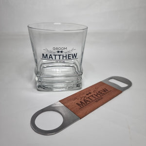 Personalised Wedding Tumbler Whiskey Glass For Groom, Best Man, Groomsman – Custom Name & Wedding Date Gift Favours First Glass Designs
