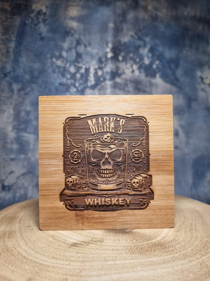 Personalised Bamboo Engraved Drinks Coaster
