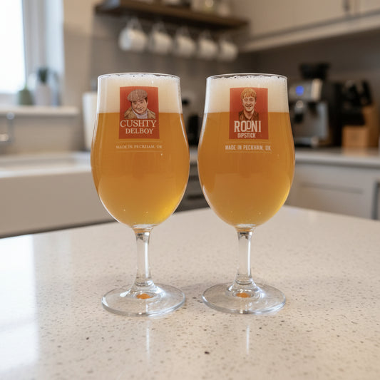 Only Fools and Horses Del Boy "Madri" Inspired Pint Beer Glass – The Ultimate Fan Collector's Item