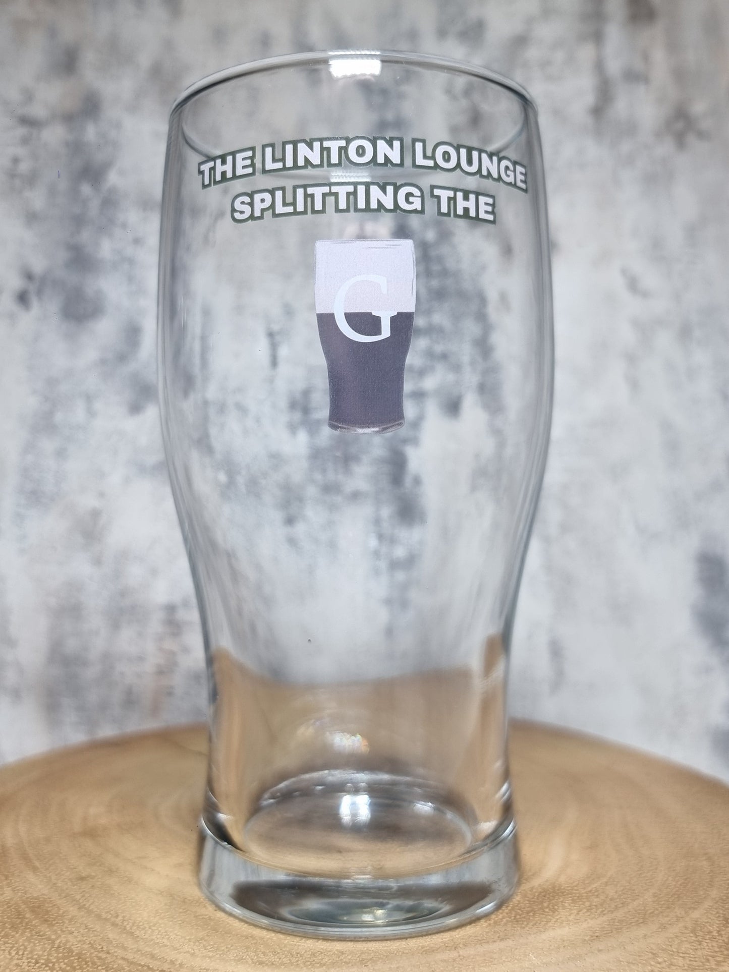 Personalised Guinness Glass - Split the G - 1 Pint Glass Tumbler - Add Your Own Text - Gift For Guinness Fan