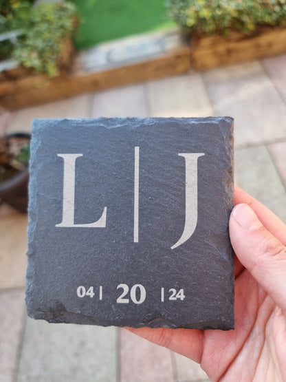 Personalised Upload Your Own Logo Slate Coasters - Custom Coaster - Gift For Him or Her - Home Bar -  Housewarming Gift - Birthday, Anniversary Gift