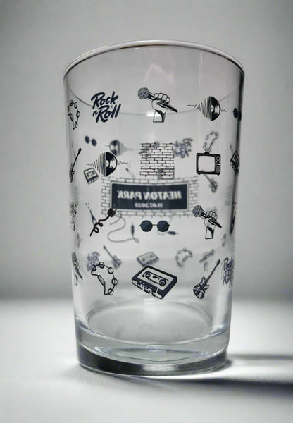 Personalised Oasis - Themed 18oz Beer Glass – Custom Concert Gift for Britpop Fans with Union Jack Guitar Design, Heaton Park