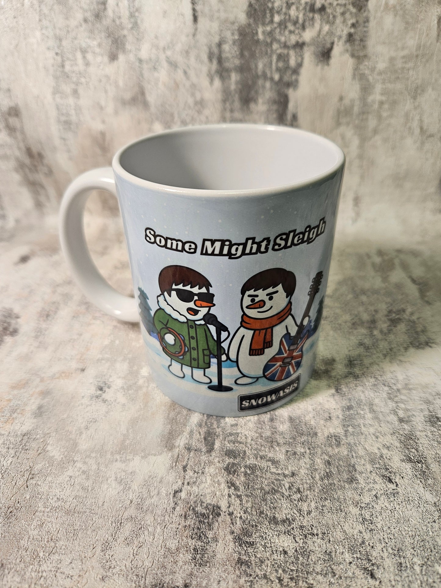 Some Might Sleigh Snowman Mug – Funny Oasis Inspired Christmas Gift Mug – SNOWASIS Design
