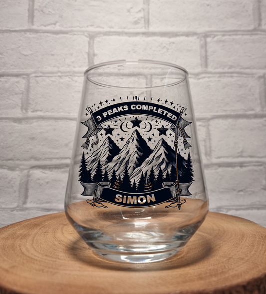 Personalised 3 Peaks Challenge Glassware - Perfect Gift Idea