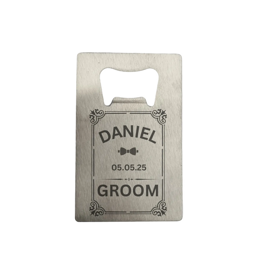 Groomsmen Gifts, Personalised Bottle Opener, Custom Bar Blade, Bespoke , Unique Wedding Favors, Best Man Gift, Father of The Bride Gift, Barware