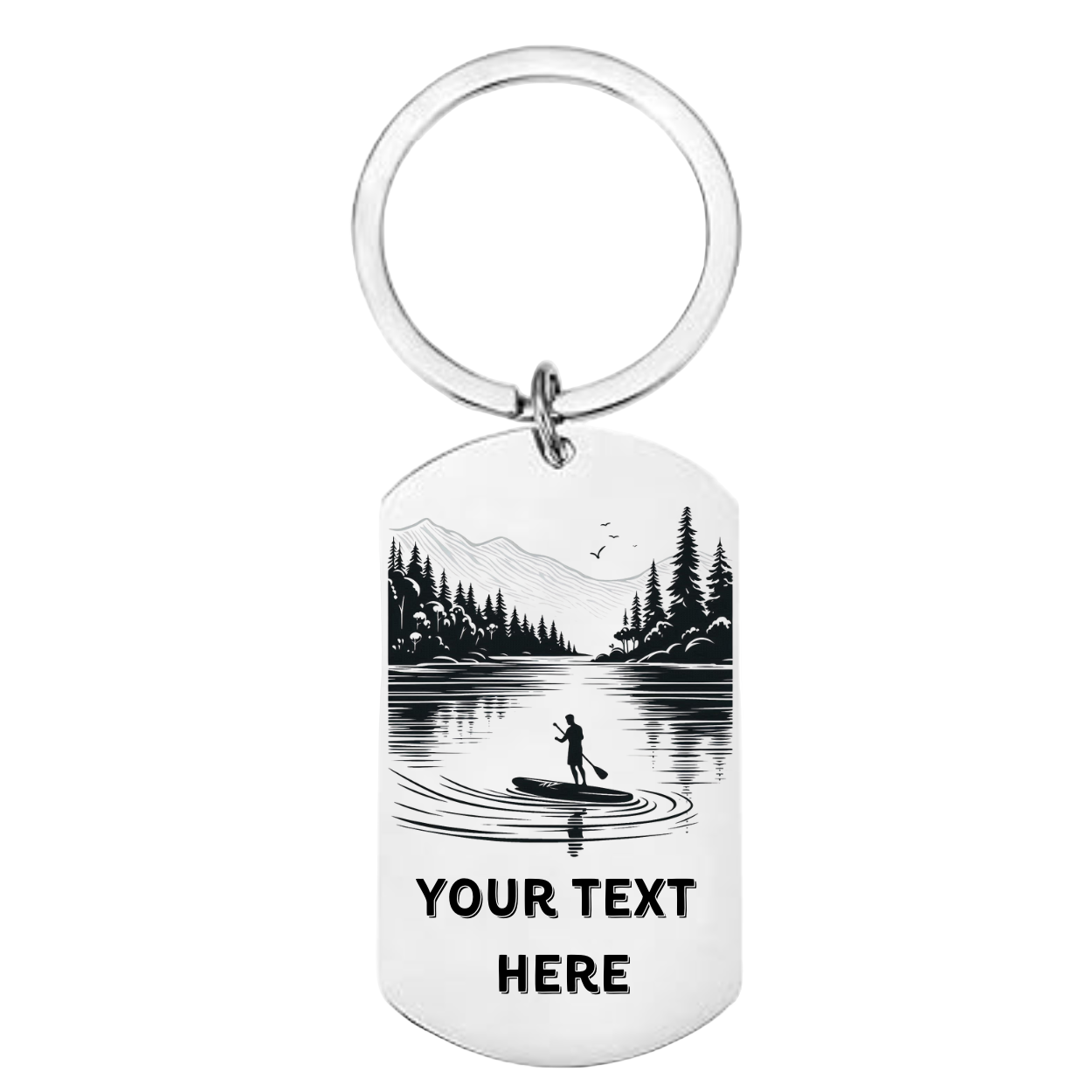 Personalised paddle boarder SUP design with custom name and text.