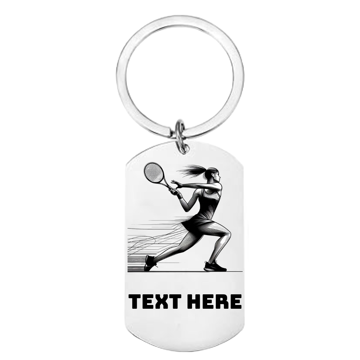 Personalised tennis player design with male or female option and custom name