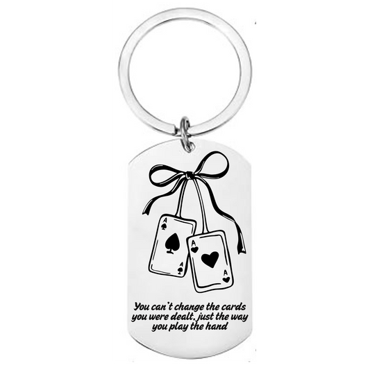 Ace of Spades Dog Tag Keyring – Personalised Quote Gift for Card Lovers
