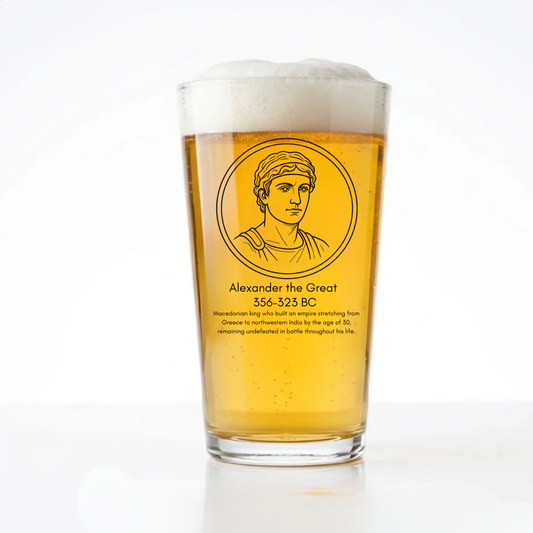Alexander The Great Pint Glass | Icons of History Beer Glass Gift