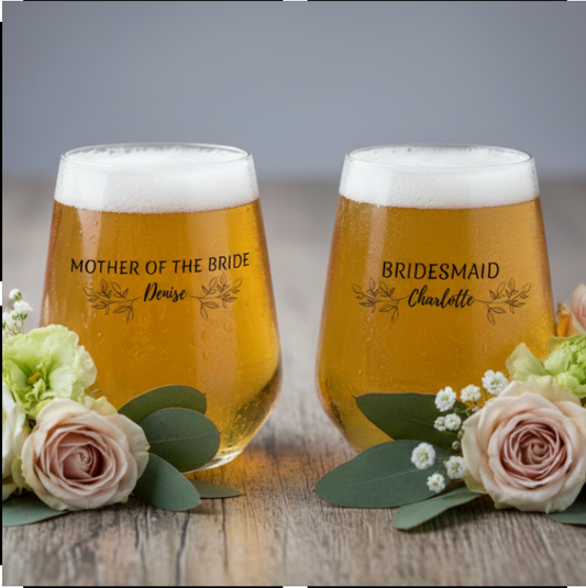 Bridal Party Personalised Wedding Couples Champagne Toasting Glassware - Bride, Bridesmaid, Maid Of Honour, Mother Of The Bride, Custom Classy Wedding Favour Glassware Gift