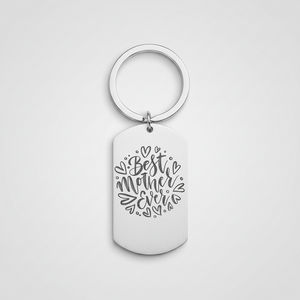 Personalised Engraved Mum Keyring – "Best Mother Ever" Custom Gift for Mum, Birthday, Mother’s Day Keepsake First Glass Designs