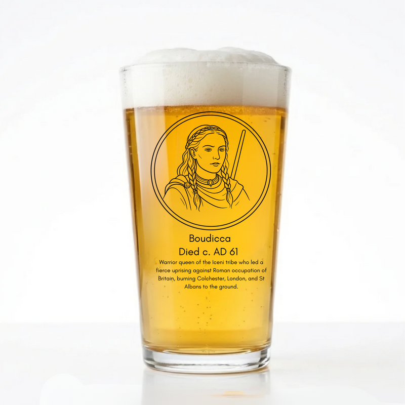 Boudicca Pint Glass | Icons of History Beer Glass Gift 