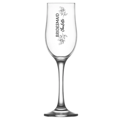 Bridal Party Personalised Wedding Couples Champagne Toasting Glassware - Bride, Bridesmaid, Maid Of Honour, Mother Of The Bride, Custom Classy Wedding Favour Glassware Gift