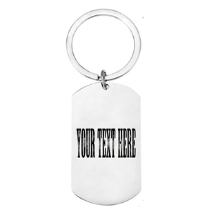  keyringLaser engraved stainless steel dog tag keyring reverse showing personalised custom text area