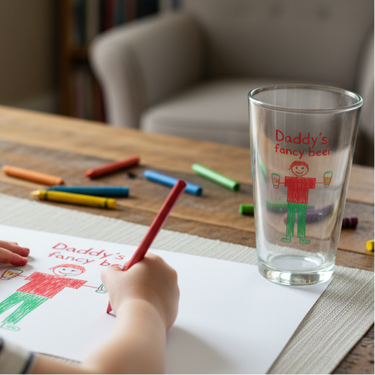 Children's Drawing Glass | Unique Gift From The Kids, Draw your own Gift, Gift Idea For Mum, Dad, Grandparents, Auntie, Uncle, Personalised Gift First Glass Designs