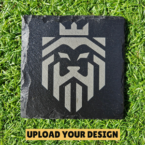 Custom Logo Slate Coaster | Laser Engraved Business Gift First Glass Designs