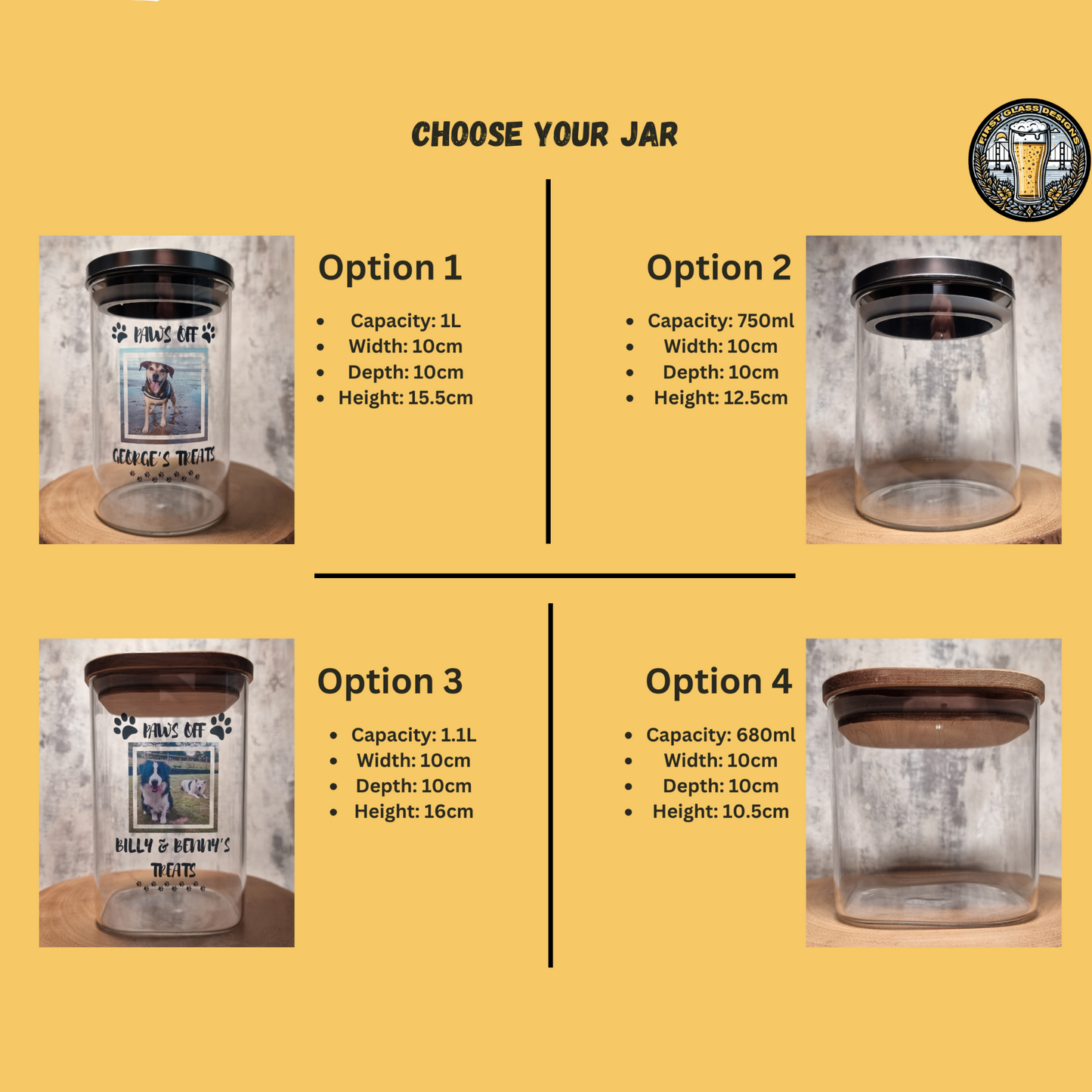 Personalised Dog / Cat Photo Pet Treat Jar