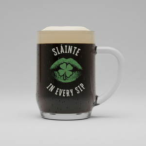 Slainte In Every Sip Personalised Pint Tankard Glass - Gift For Stout Lover, Irish Glass, Gift For Him Her First Glass Designs