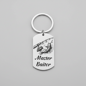 Fishing Keyring – “Master Baitor” Design | Perfect Gift For Anglers First Glass Designs
