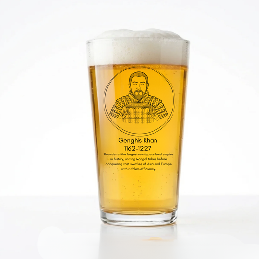 Genghis Khan Pint Glass | Icons of History Beer Glass Gift