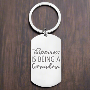 Personalised Engraved Grandma Keyring – "Happiness is Being the Best Grandma" Custom Gift FirstGlassDesigns