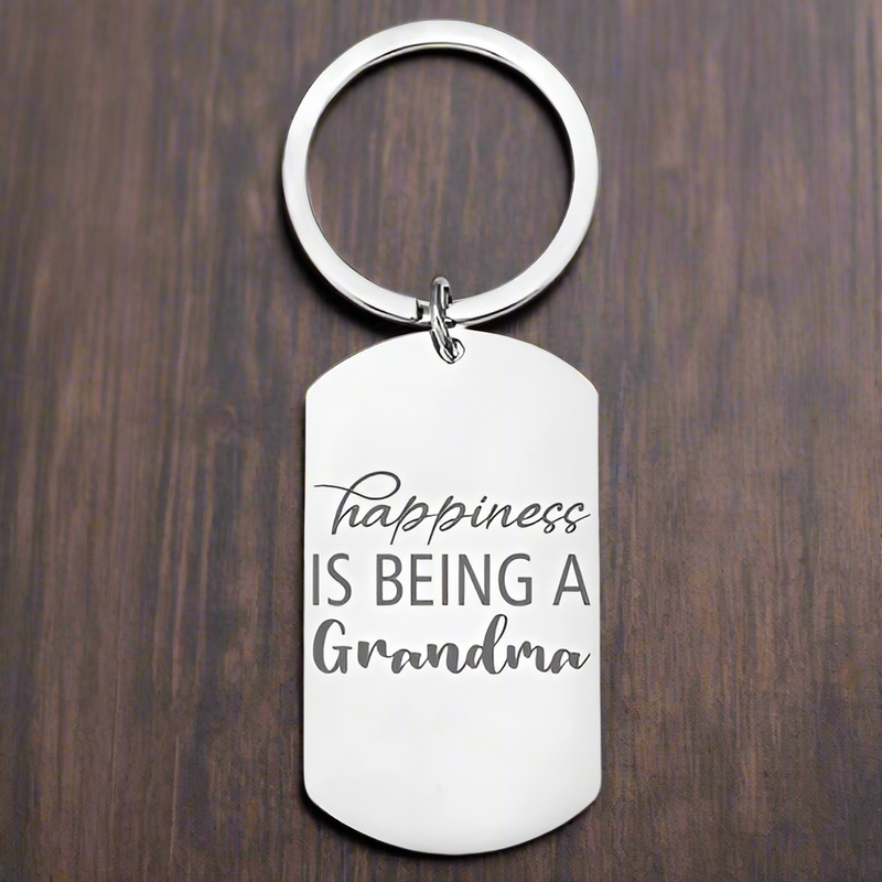 Personalised Engraved Grandma Keyring – "Happiness is Being the Best Grandma" Custom Gift FirstGlassDesigns