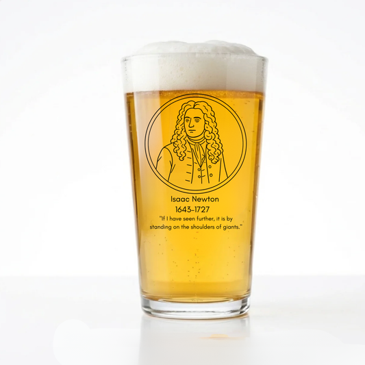 Isaac Newton Pint Glass | Icons of History Beer Glass Gift