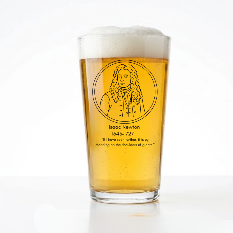 Isaac Newton Pint Glass | Icons of History Beer Glass Gift