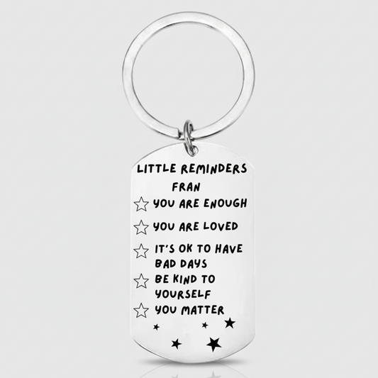 Personalised Affirmation Keyring - Custom Name Gift" or "Custom Affirmation Keyring with Name - Motivational Gift" First Glass Designs
