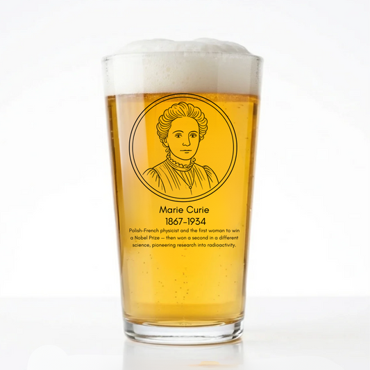 Marie Curie Pint Glass | Icons of History Beer Glass Gift